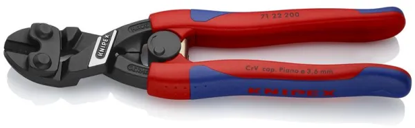 Knipex KNIPEX CoBolt® Kompakter Bolzenschneider schwarz atramentiert, mit schmalen Mehrkomponenten-Griffen 200 mm