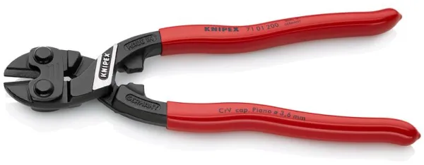 Knipex KNIPEX CoBolt® Kompakter Bolzenschneider schwarz brüniert, kunststoffbeschichtet 200 mm