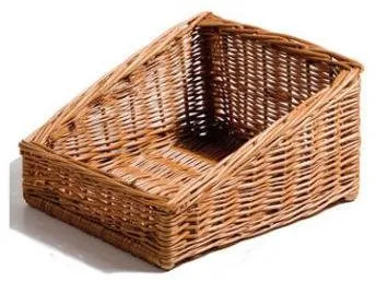 Brotkorb, rechteckig, handgefertigtes braunes Geflecht, 30x35x19 cm, Vorderseite 9 cm