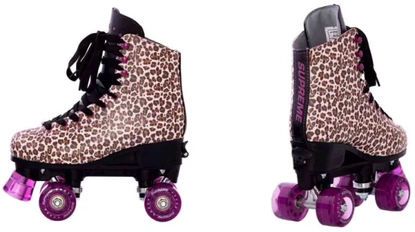 Supreme Rollers - Del Rey verstellbare Rollschuhe Side by Side Größe 39-42 - Leopard