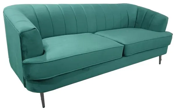 Homeville Andria 3 Pers. Samt Velours Grün 200x89x79cm