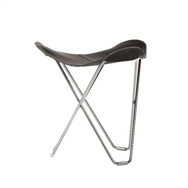 Cuero Pampa Flying Goose Hocker - Stahlrahmen - Schwarz