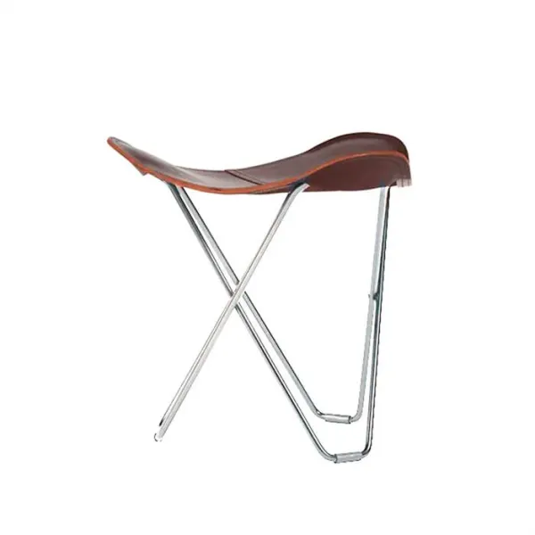 Cuero Pampa Flying Goose Hocker - Stahlrahmen - Schokoladenfarbe