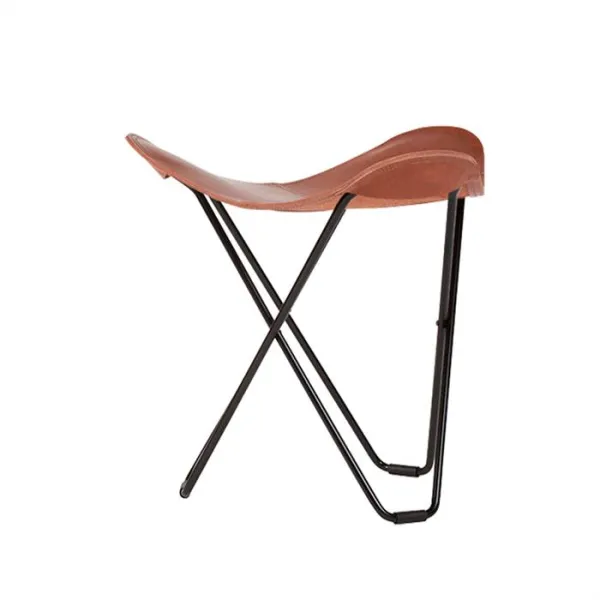 Cuero Pampa Flying Goose Hocker - Schwarzer Rahmen - Montana